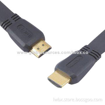 HDMI Version 1.4 Flat Cables, Gold-plated Metal Shell, 10Gbps Bandwidth